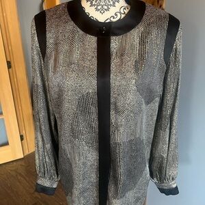 Escada Black and Gold Silk Blouse